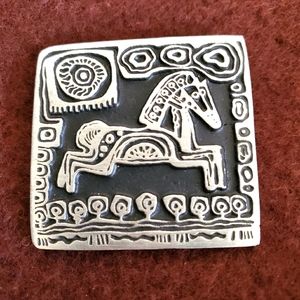 VTG Alice Seely Pewter Horse Pin
